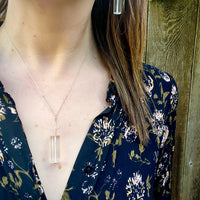 Quartz Crystal Cylinders & White Gold Necklace by brunet