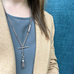 Chubby Silver Tassel with Graphic Star Design