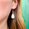 Romantic Moonstone and Hand Wrought Gold Earrings by Brunet