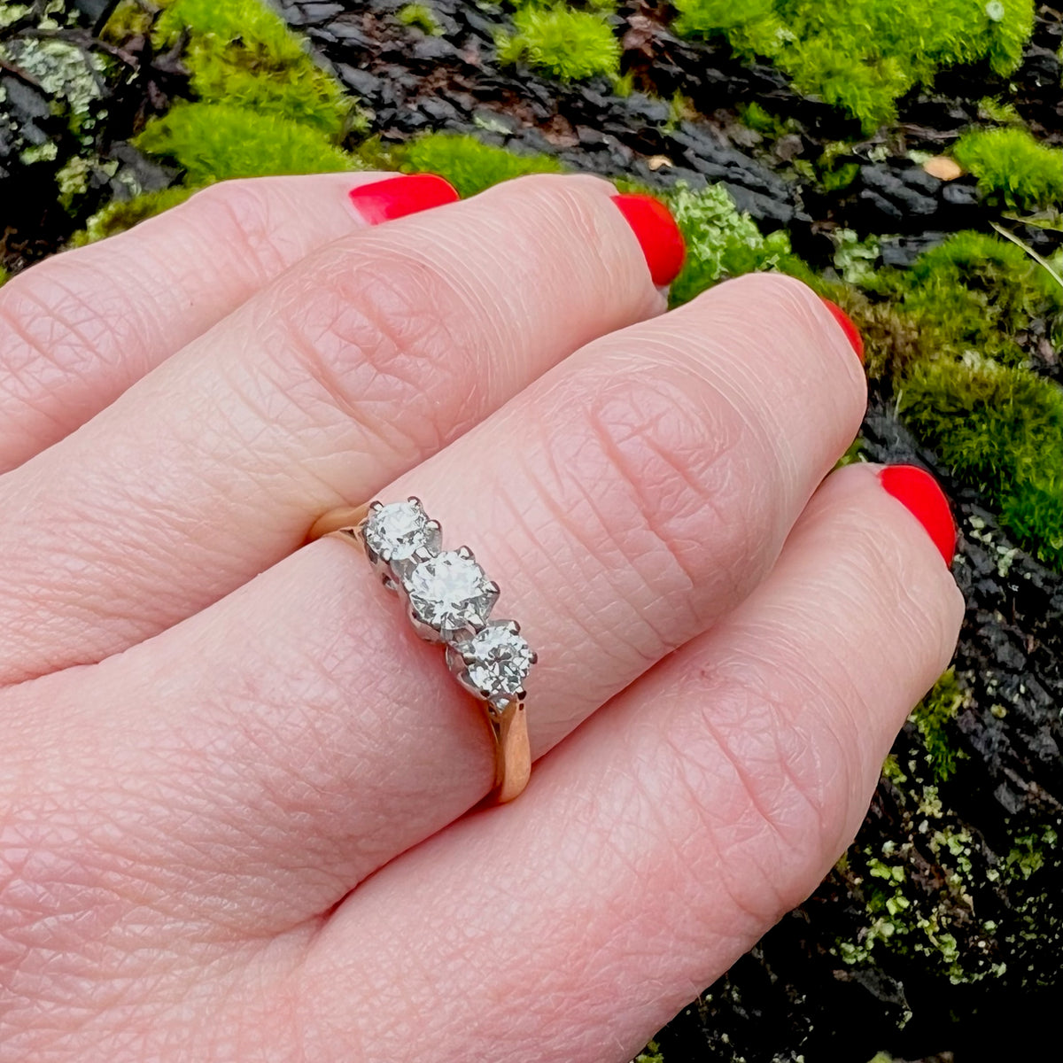 Lovely English Mid Century Diamond Trilogy Ring