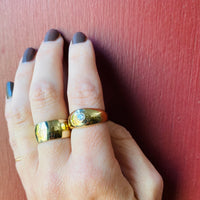 Mid Century Diamond Set Gold Gypsy Band