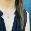Delicate Lavalier Pendant with Opal & River Pearl