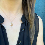Delicate Lavalier Pendant with Opal & River Pearl