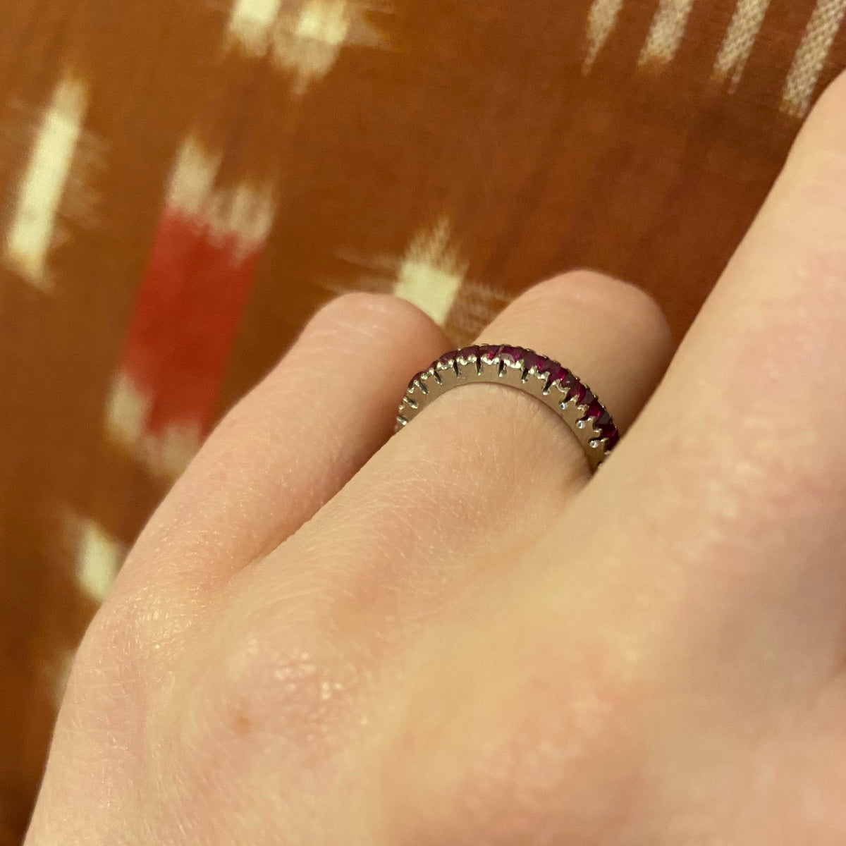 White Gold Ruby Eternity Band c. 1940
