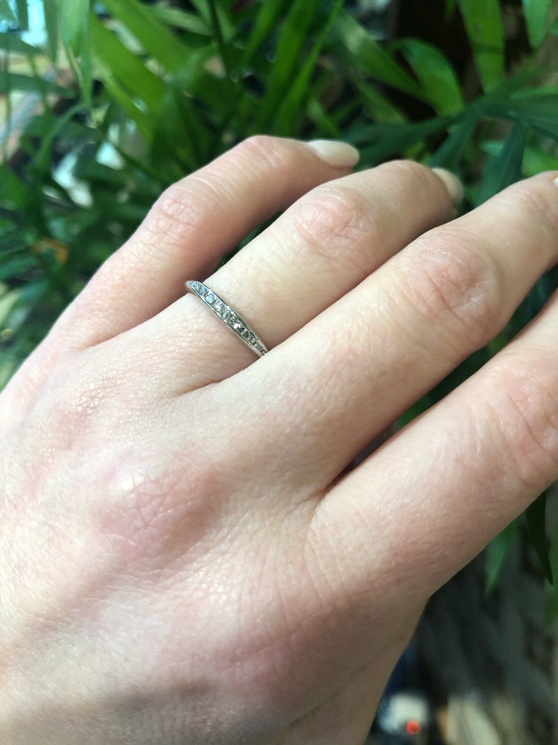 Vintage Platinum Channel Set Diamond Band