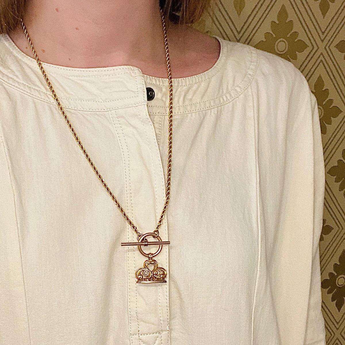 Ornate Fob on Toggle Chain Necklace