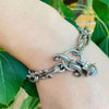 Fancy Sterling Link Bracelet with Moonstone Dangle