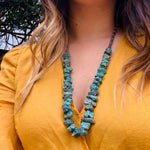 Rough Hewn Turquoise & Silver Bead Necklace