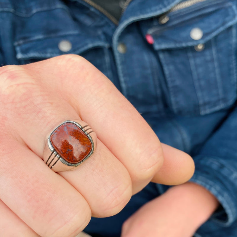 Red Jasper Sterling Ring by Otsby & Barton
