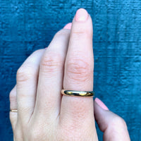 Slim Half Round Comfort Fit Gold Band c.1920