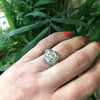 1920's White Gold Filigree and OEC Diamond Ring