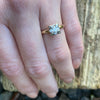 Vintage Diamond Cluster Two Tone Engagement Ring