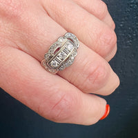 Lovely Scalloped 1930's Diamond Ring