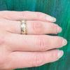 English 9ct Gold Chunky Band with Inset Diamonds