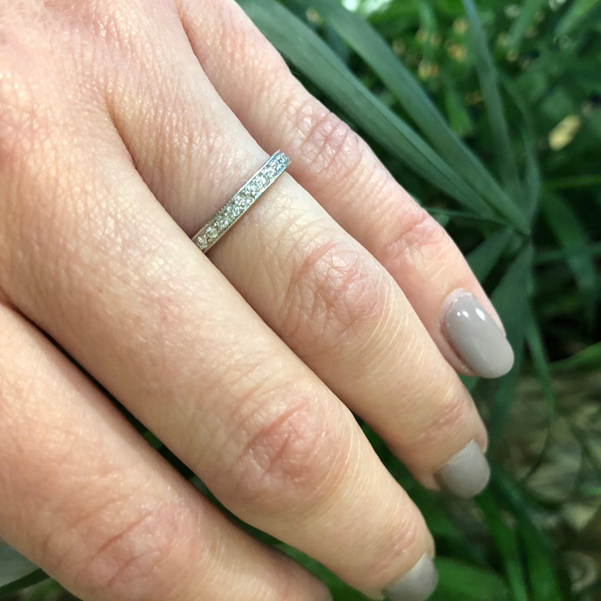Vintage 1920's Platinum and Diamond Eternity Band