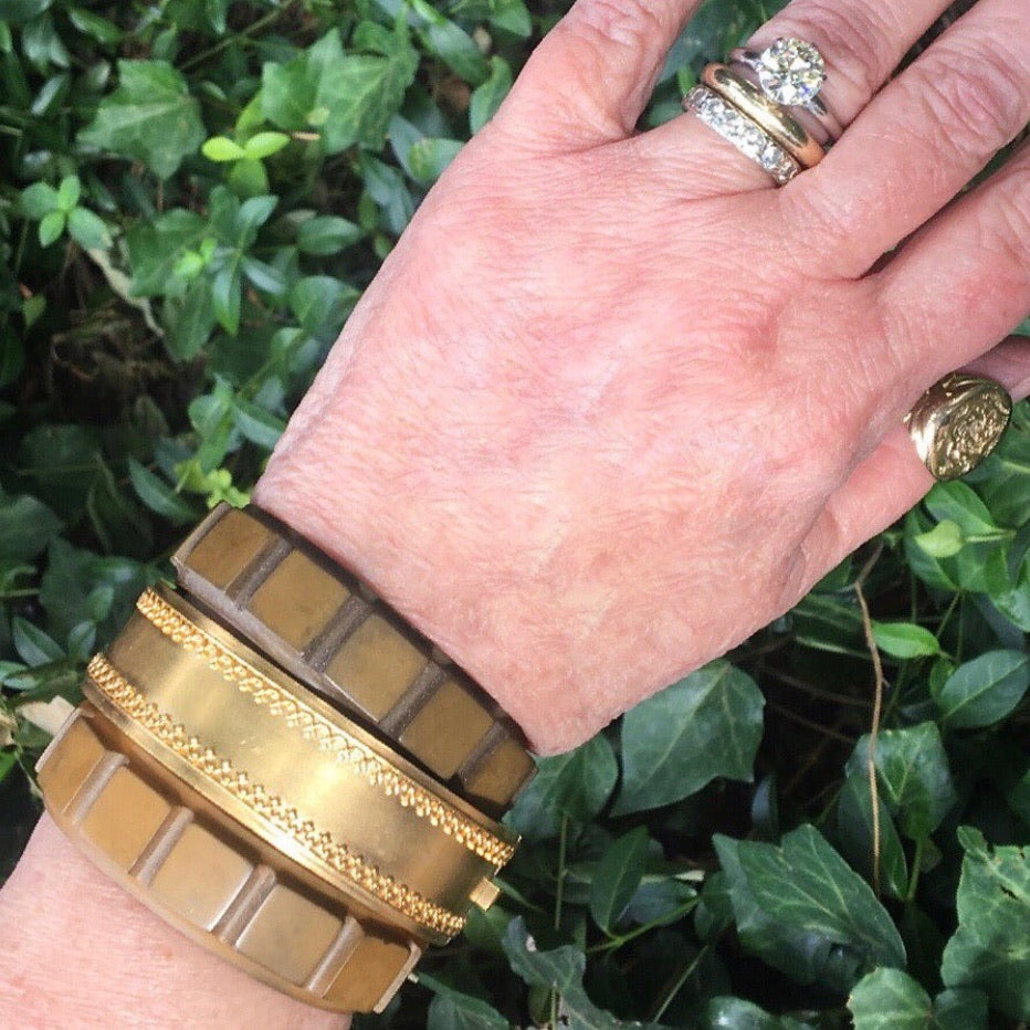 Gutta Percha Hinged Bangle Bracelet
