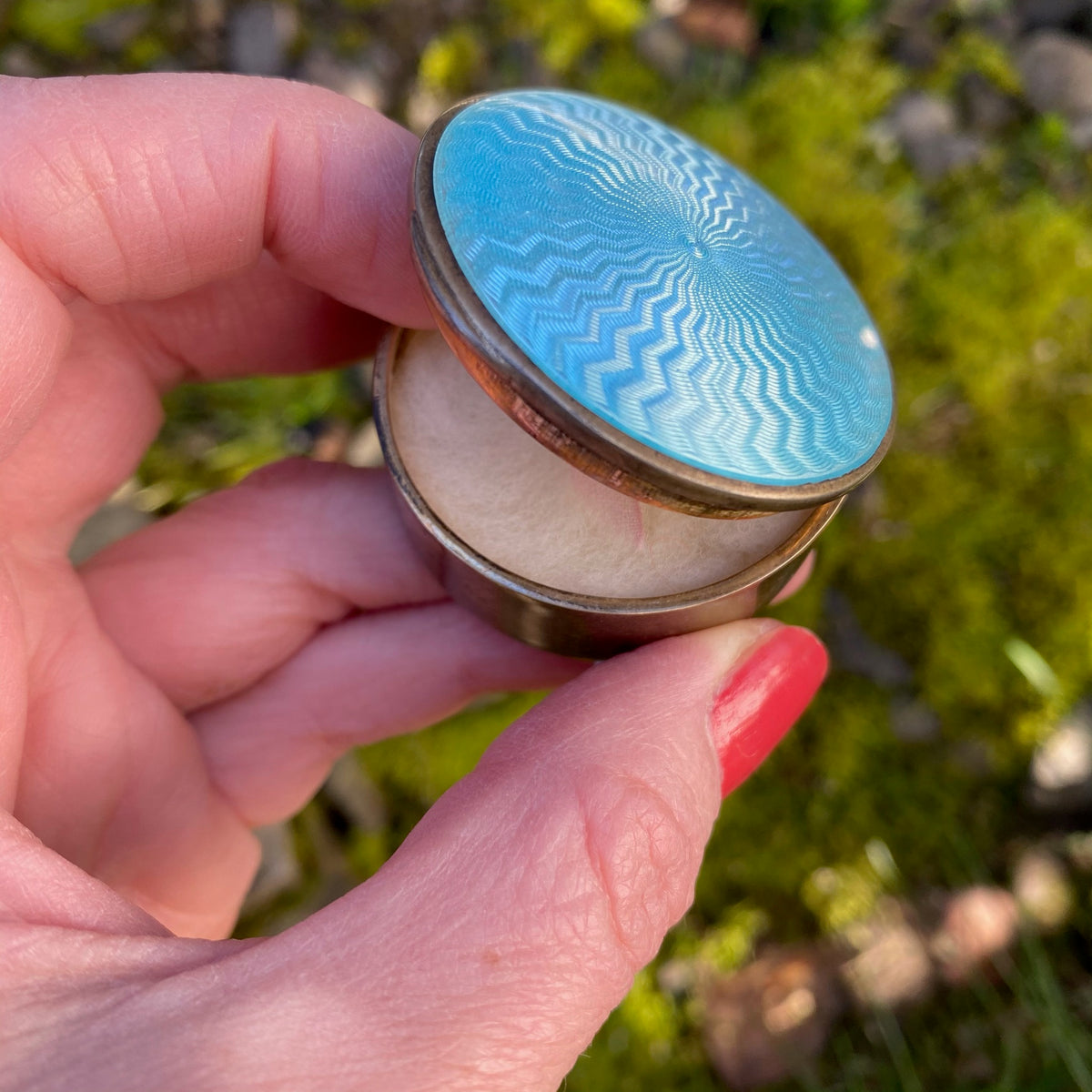 Jazz Age Silver & Guilloché Enamel Powder Box