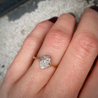 Flowery Wind Rose Edwardian Diamond Cluster Ring