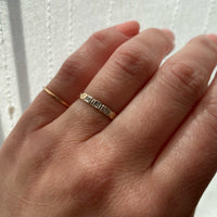 Engraved Two Tone Gold & Diamond Wedding Band