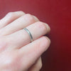Vintage Slim White Gold Milgrain Wedding Band