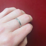 Vintage Slim White Gold Milgrain Wedding Band