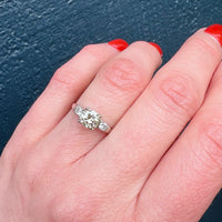 1940's White Gold Diamond Engagement Ring