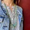 Pueblo Heishi Beads & Turquoise Tab Necklace