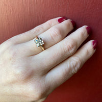 Fleur de Lis Corners Solitaire Engagement Ring