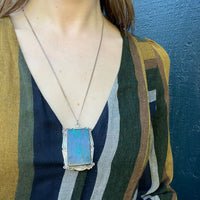 Vivid Azurite in Sterling Silver Overlay Pendant