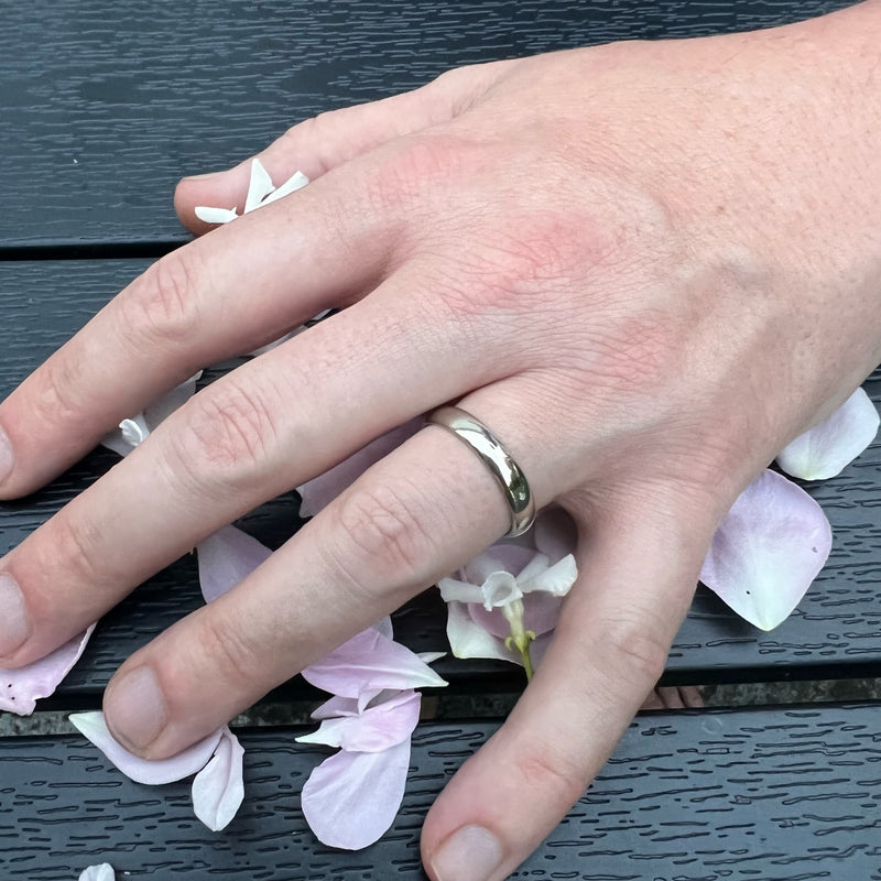 Stylish White Gold Wedding Band by ArtCarved