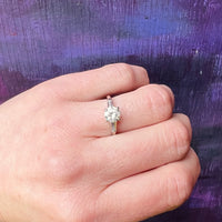 Classic Mid Century Platinum Diamond Engagement Ring