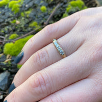 Tapered Five Diamond Vintage Wedding Band