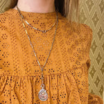 1928 Double Shield Sterling and Rose Gold Fob