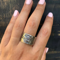 Unusual Signed Sterling Silver Band