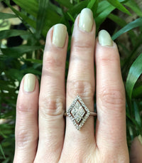 Flowers and Navettes and Diamonds Vintage Ring
