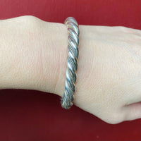 High Grade Silver Open "D" Bangle Bracelet