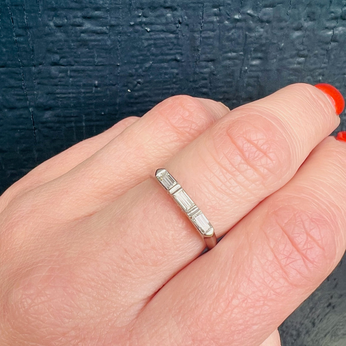Classically Pretty 1940's Diamond Baguette Band