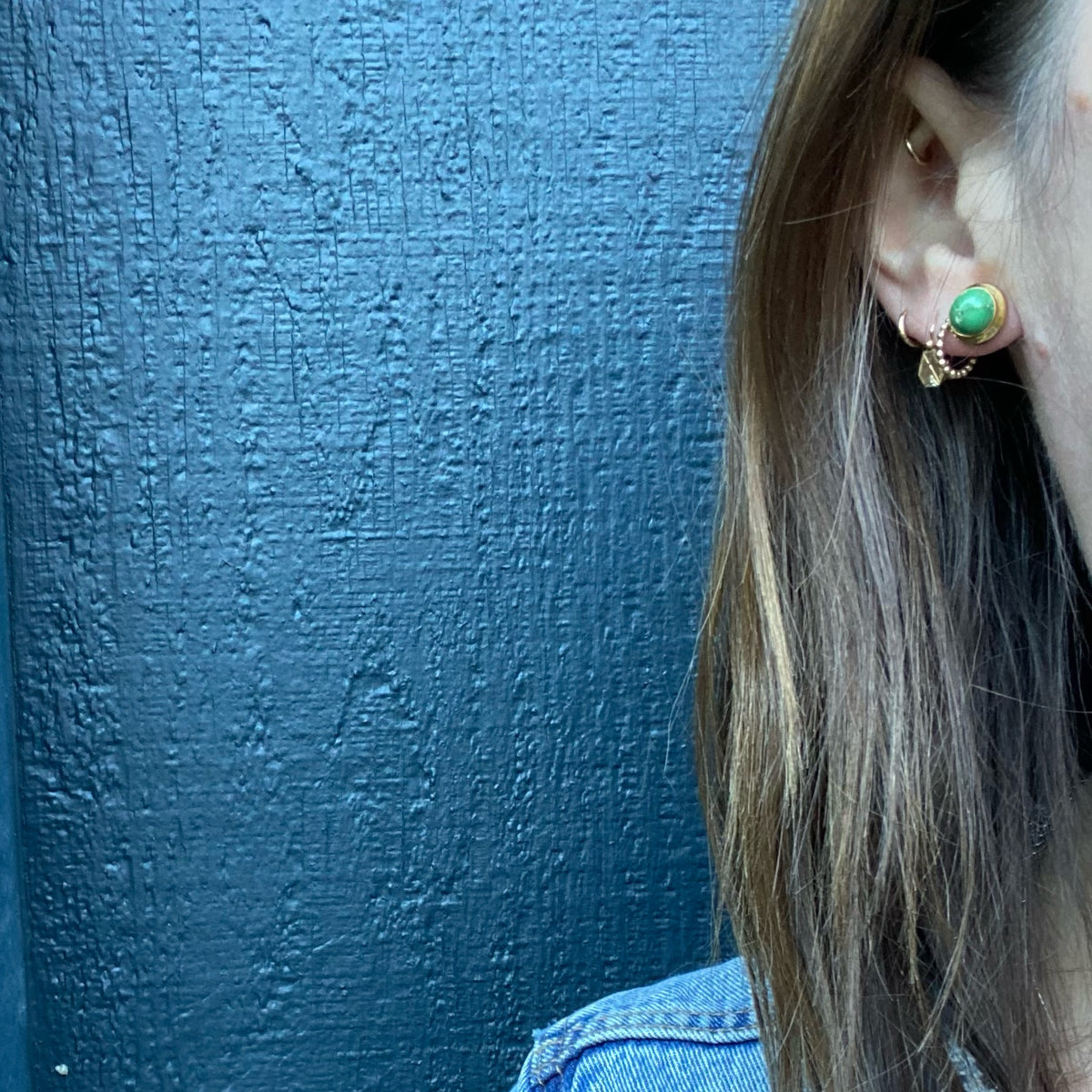 Incredible Green Turquoise Stud Earrings