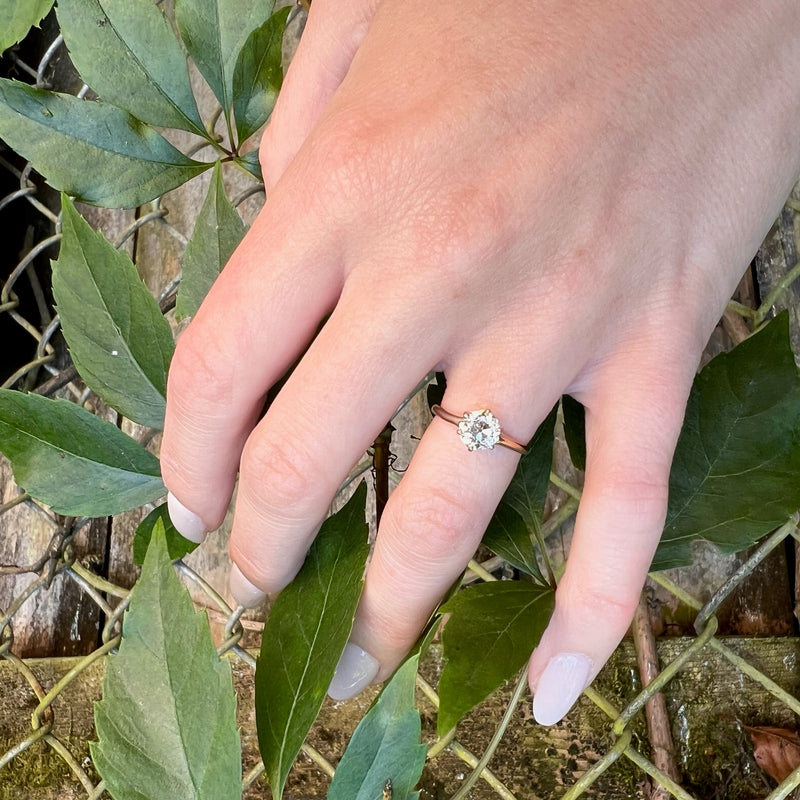 Old European Cut Diamond Solitaire c1890