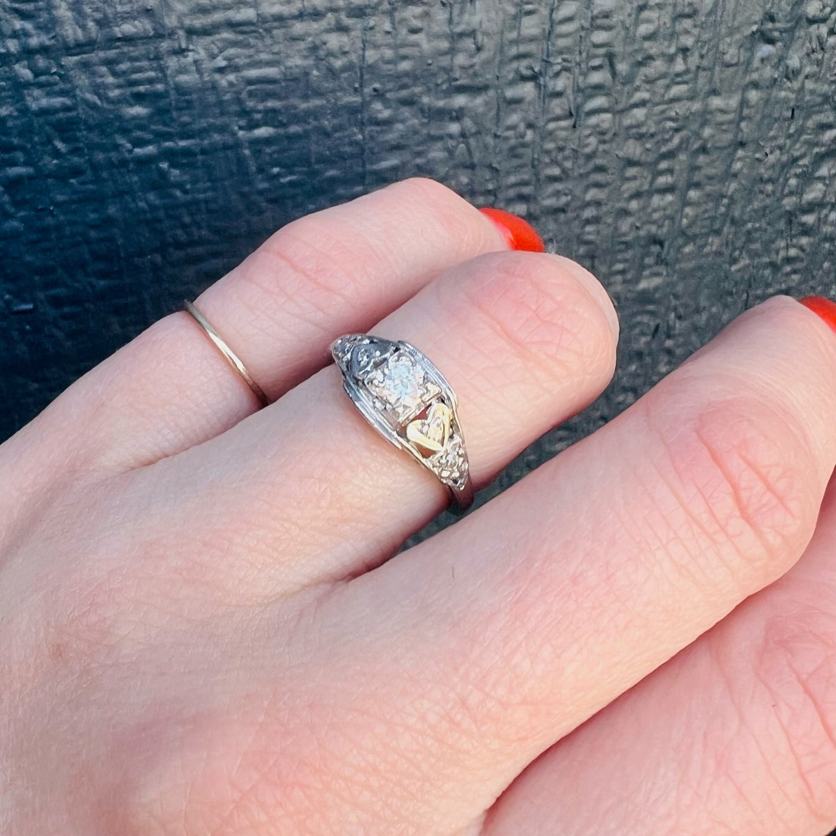 Hearts & Flowers Diamonds in Platinum Engagement Ring