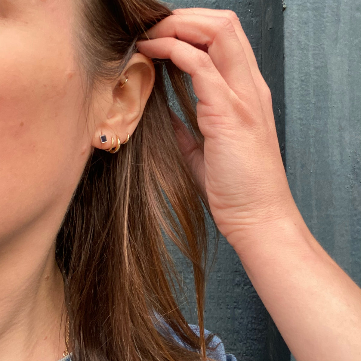 Fabulous French Cut Platinum Studs