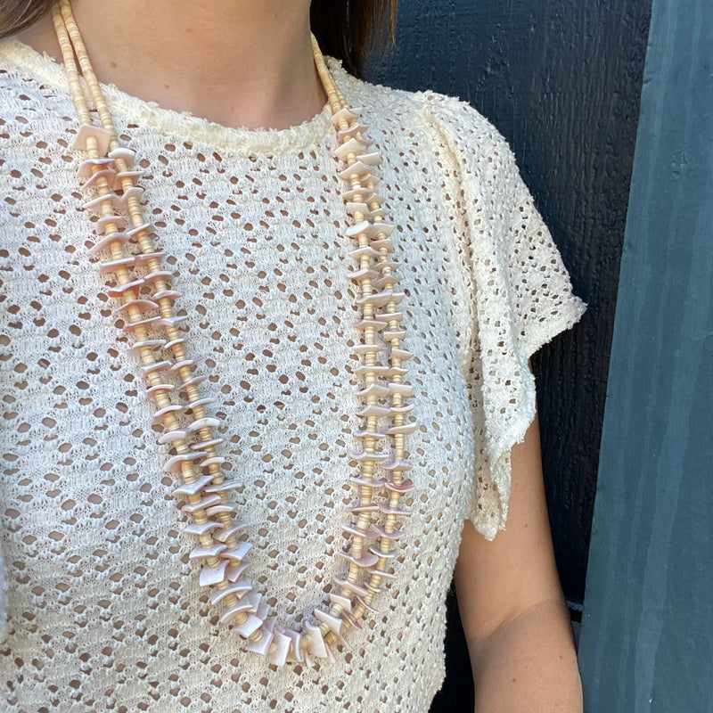 Shelby Beaded Necklace - seashell beaded pendant – Holly Yashi