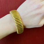 Magnificent 18k Gas Pipe Bracelet with Rubies and Diamonds