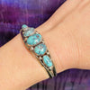 Dramatic Black Webbed Turquoise Silver Cuff