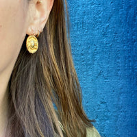 Art Nouveau Earbobs with Star Set OMC Diamonds