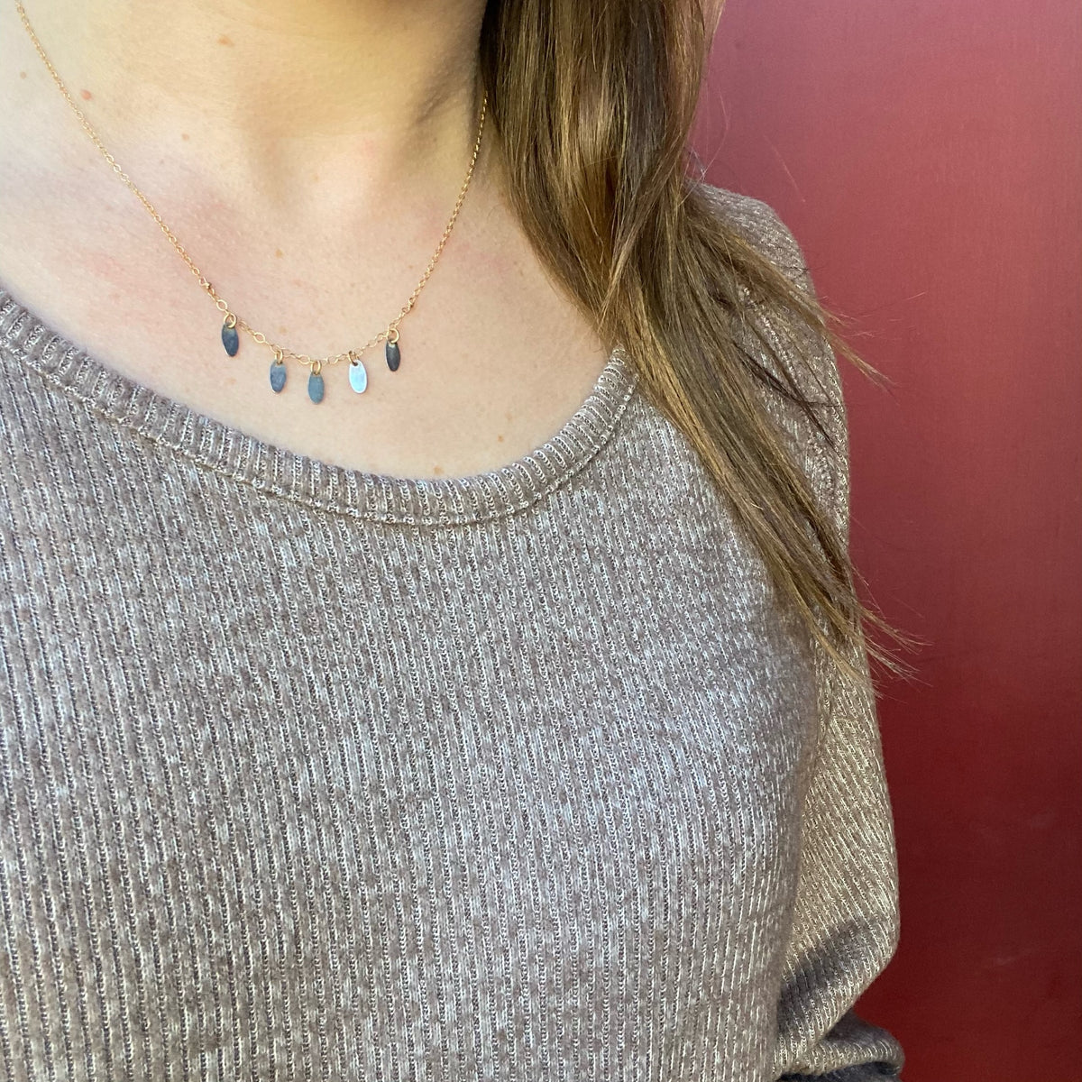 Two Tone Petal Festoon Necklace by Brin