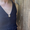 Veiled Woman & Urn Victorian Brooch in Engraved Gold