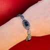 Moody German Art Deco Agate & Marcasite Bracelet