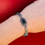Moody German Art Deco Agate & Marcasite Bracelet
