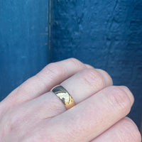 Simply Elegant Wide 18k Gold 1920s Wedding Band